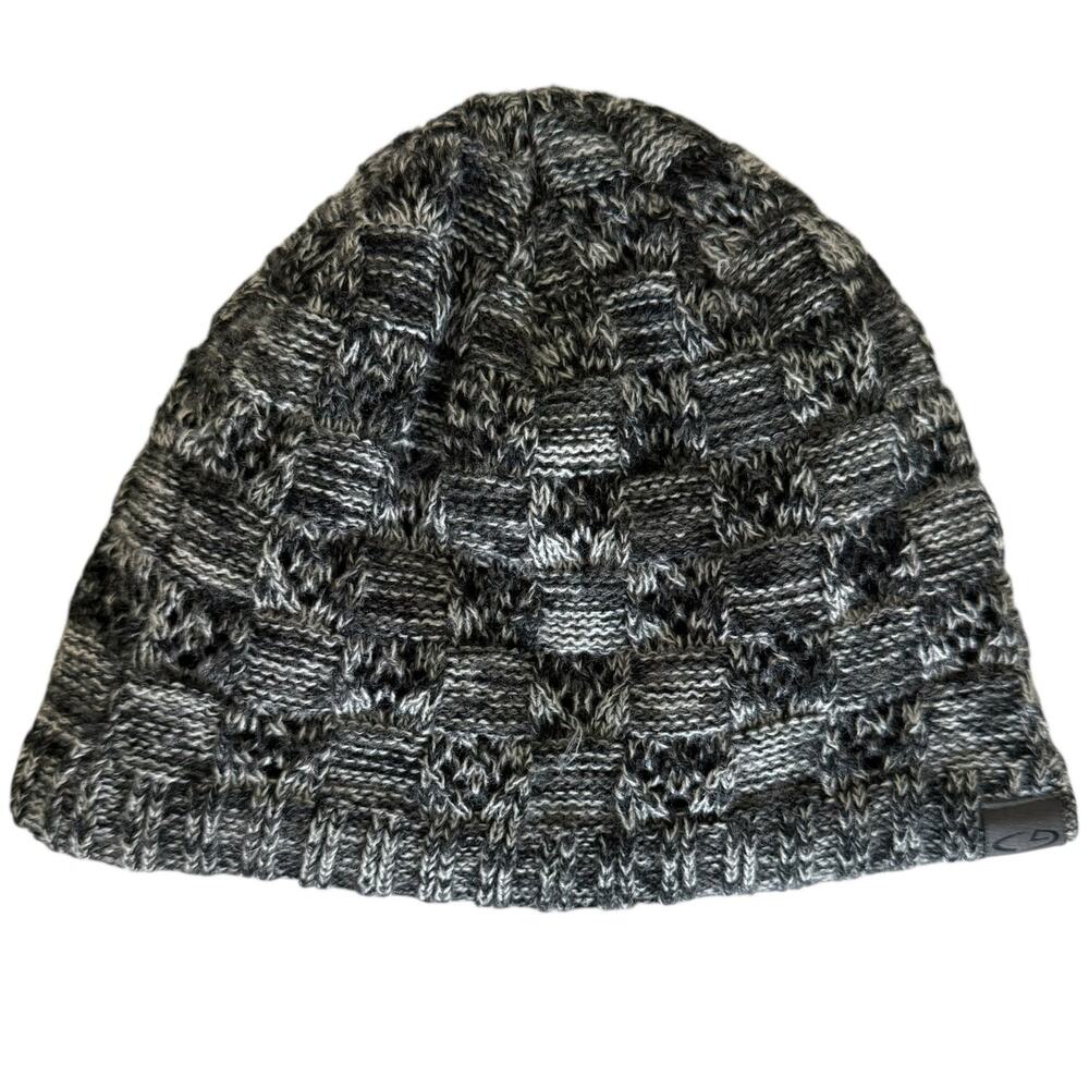 Champion Beanie Knit Hat Grey White One Size Unisex Winter Ski Gorpcore Outdoor